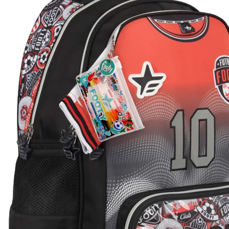 Imagen 2 de 3 de Mochila Footy Carro 18" Dream Team-ROJO/NEGRO