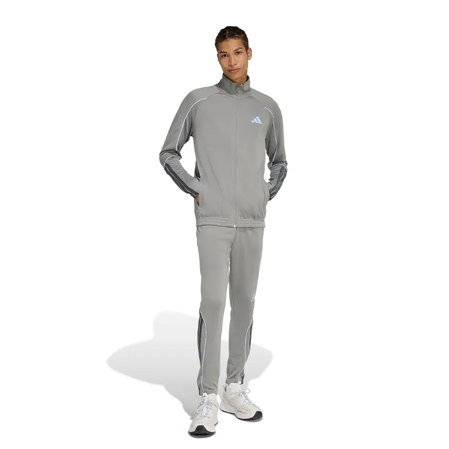 Imagen 1 de 8 de Conjunto adidas 3 Stripes Stadium-GRIS/GRAFITO/BLANCO