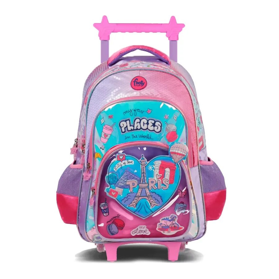 Imagen 0 de 2 de Mochila Footy Carro 18 C/Luz I Love-VIOLETA/ROSA VIEJO