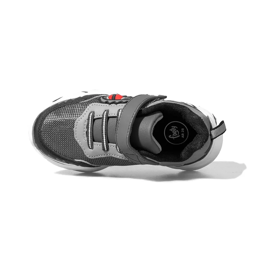 Imagen 2 de 5 de Zapatillas Footy Fire Dragon-GRIS/NEGRO/ROJO