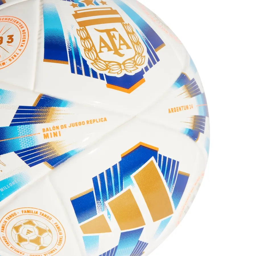 Imagen 2 de 4 de Pelota adidas Argentum 24 Mini-BLANCO/AZUL/DORADO
