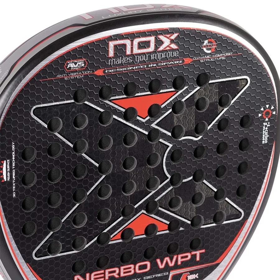 Imagen 3 de 7 de Paleta Nox Nerbo World Padel Tour Official 2022-NEGRO/ROJO/GRIS