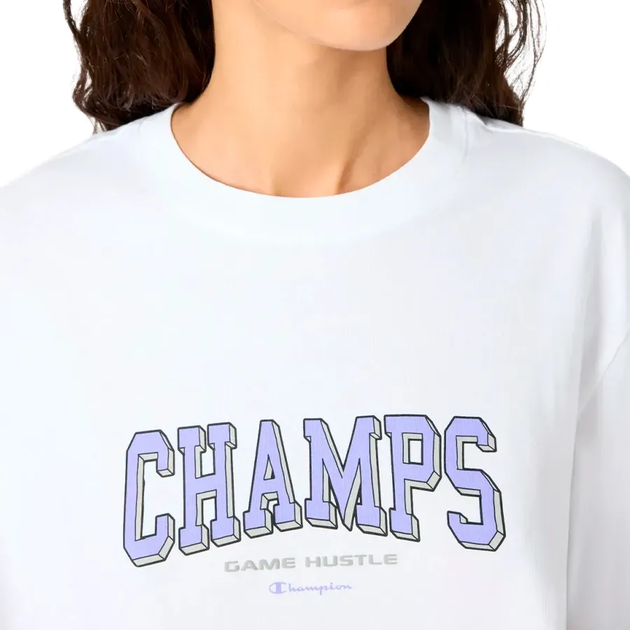 Imagen 2 de 3 de Remera Champion Loose Fit-BLANCO/VERDE AGUA