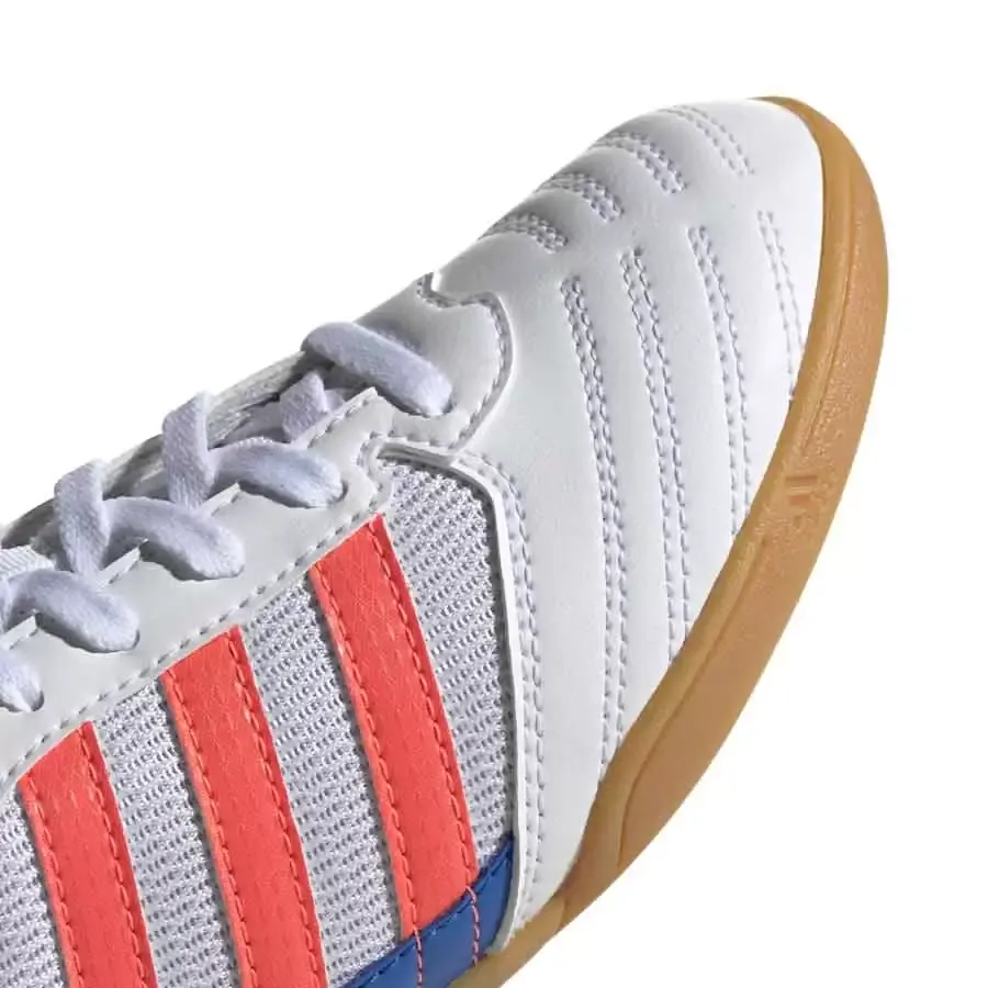 Imagen 3 de 6 de Botines adidas Super Sala J-BLANCO/CORAL/AZUL