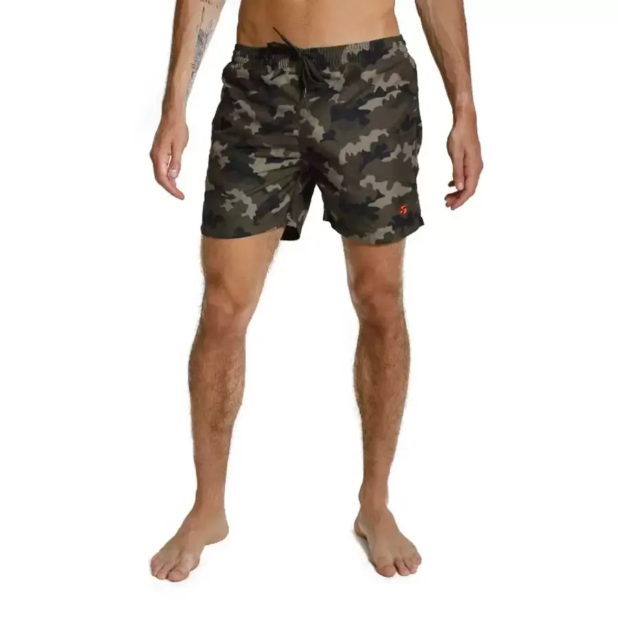 Imagen 1 de 2 de Malla Topper Short De Baño  Slim Men-VERDE/CAMUFLADO
