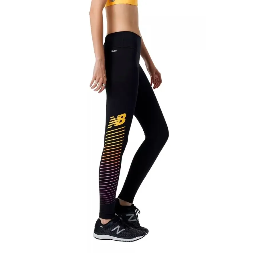 Imagen 1 de 3 de Calza New Balance Reflective Accelerat-NEGRO/AMARILLO/FUCSIA