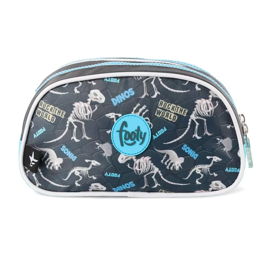 Imagen 1 de 2 de Cartuchera Con Led Footy Dino-CELESTE/NEGRO