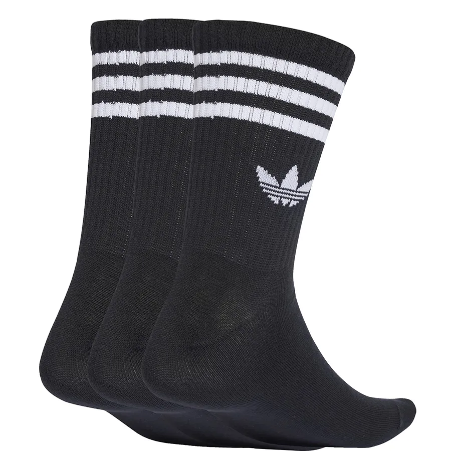 Imagen 1 de 3 de Medias adidas originals 3 Strips Crew 3 Pack-NEGRO/BLANCO