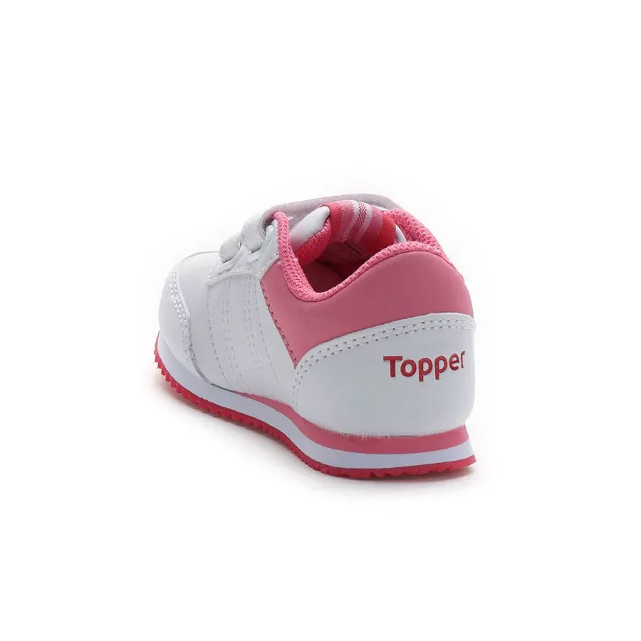 Imagen 2 de 5 de Zapatillas Topper Theo Cs Velcro Bebe-BLANCO/ROSA