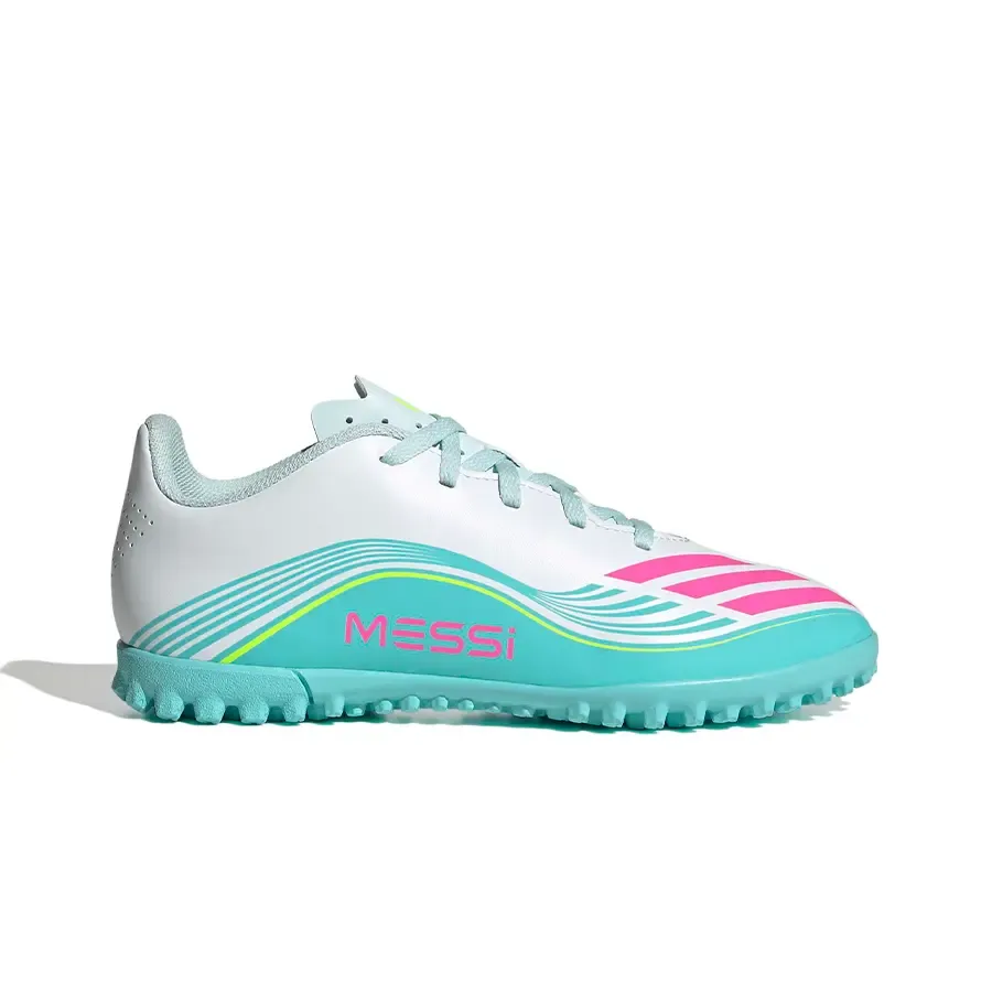 Imagen 0 de 7 de Botines adidas F50 Messi Club Tf-BLANCO/TURQUESA/FUCSIA
