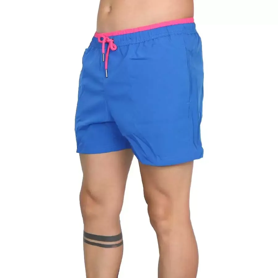 Imagen 1 de 3 de Nord Cape Short De Baño  Liso Moorea-AZUL/FUCSIA