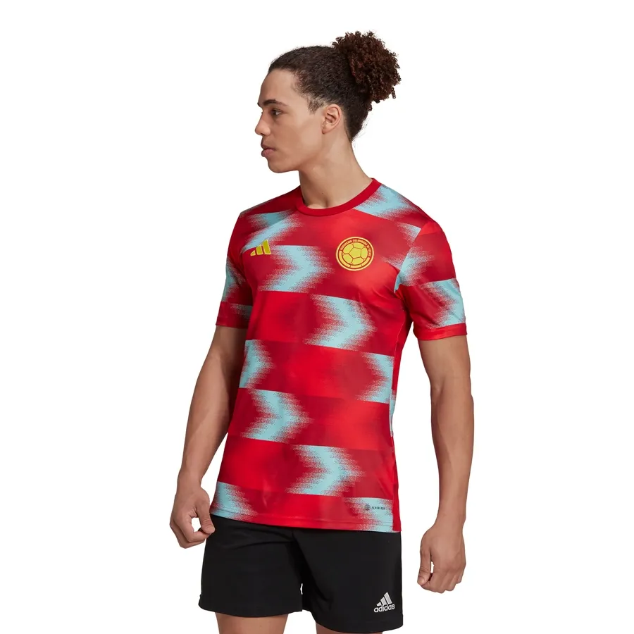Imagen 2 de 6 de Camiseta adidas De Calentamiento Selección Colombia-ROJO/CELESTE
