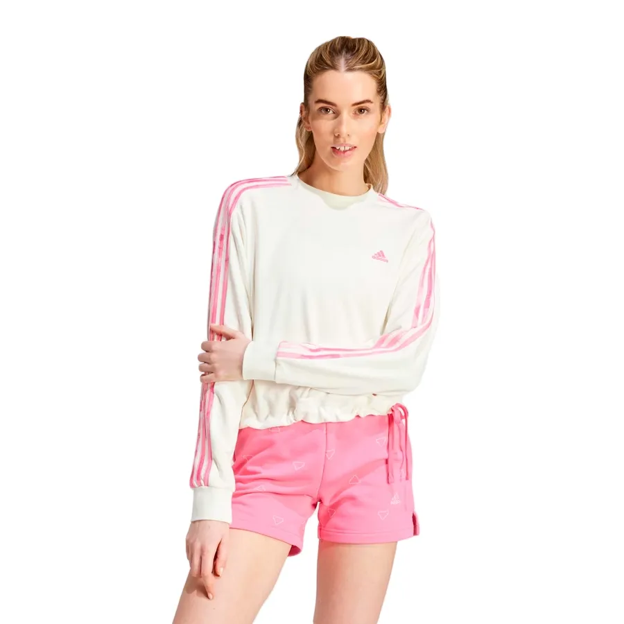 Imagen 1 de 5 de Buzo adidas 3 Stripes Floral-BLANCO/ROSA