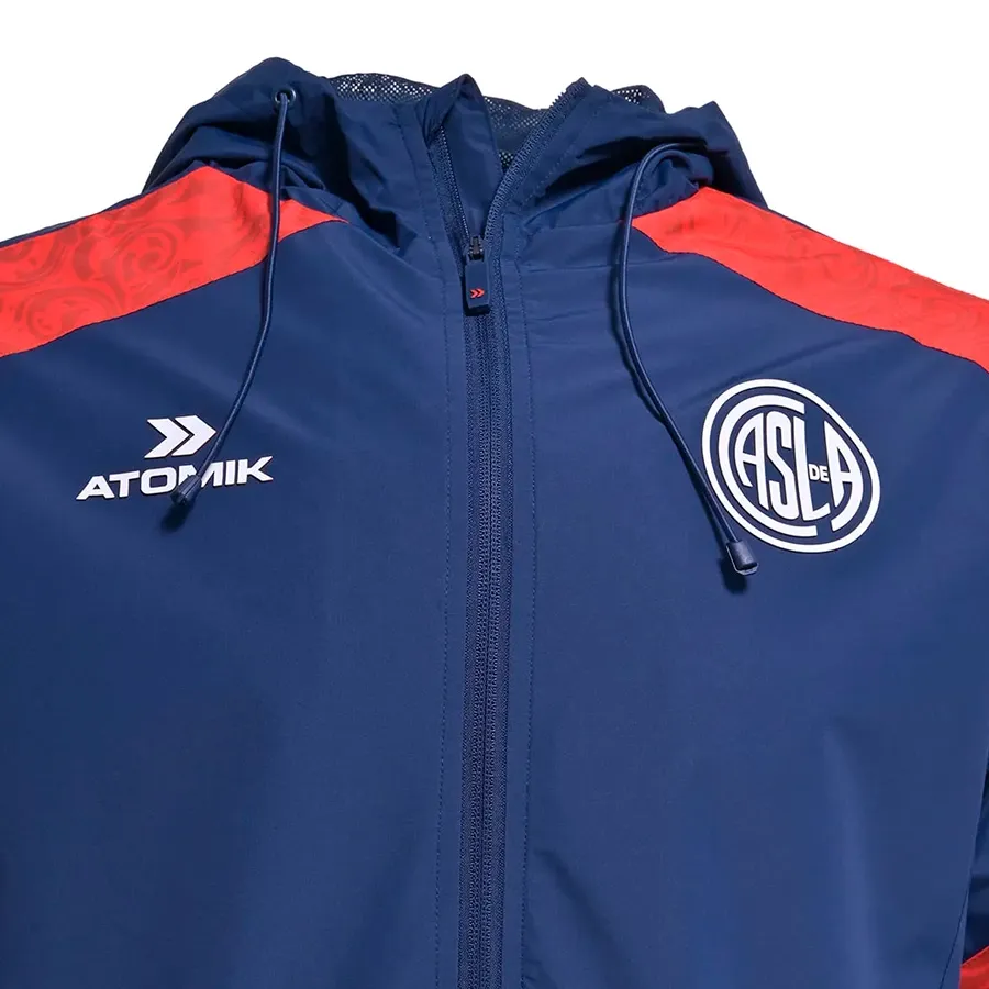 Imagen 3 de 5 de Campera Atomik Rompeviento San Lorenzo 26-MARINO/ROJO