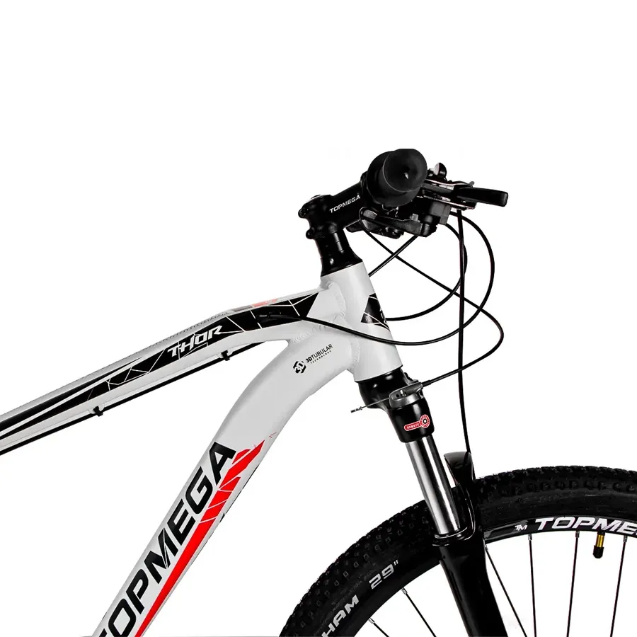 Imagen 1 de 7 de Bicicleta Mtb TopMega Thor Lite R29 24V-BLANCO/NEGRO/ROJO