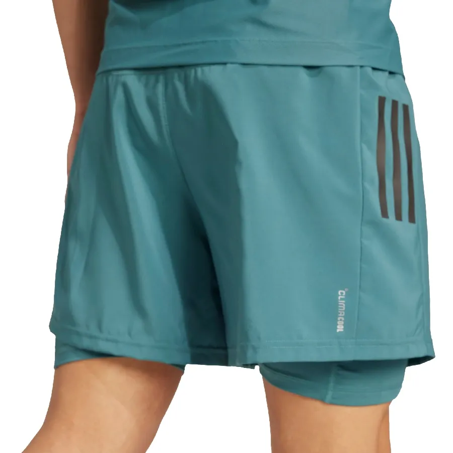 Imagen 3 de 5 de adidas Shorts  Own the Run Climacool 2 en 1-VERDE AGUA