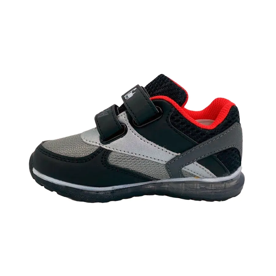 Imagen 1 de 4 de Zapatillas Footy Pu Tiburón con Luz-NEGRO/PLATA/ROJO