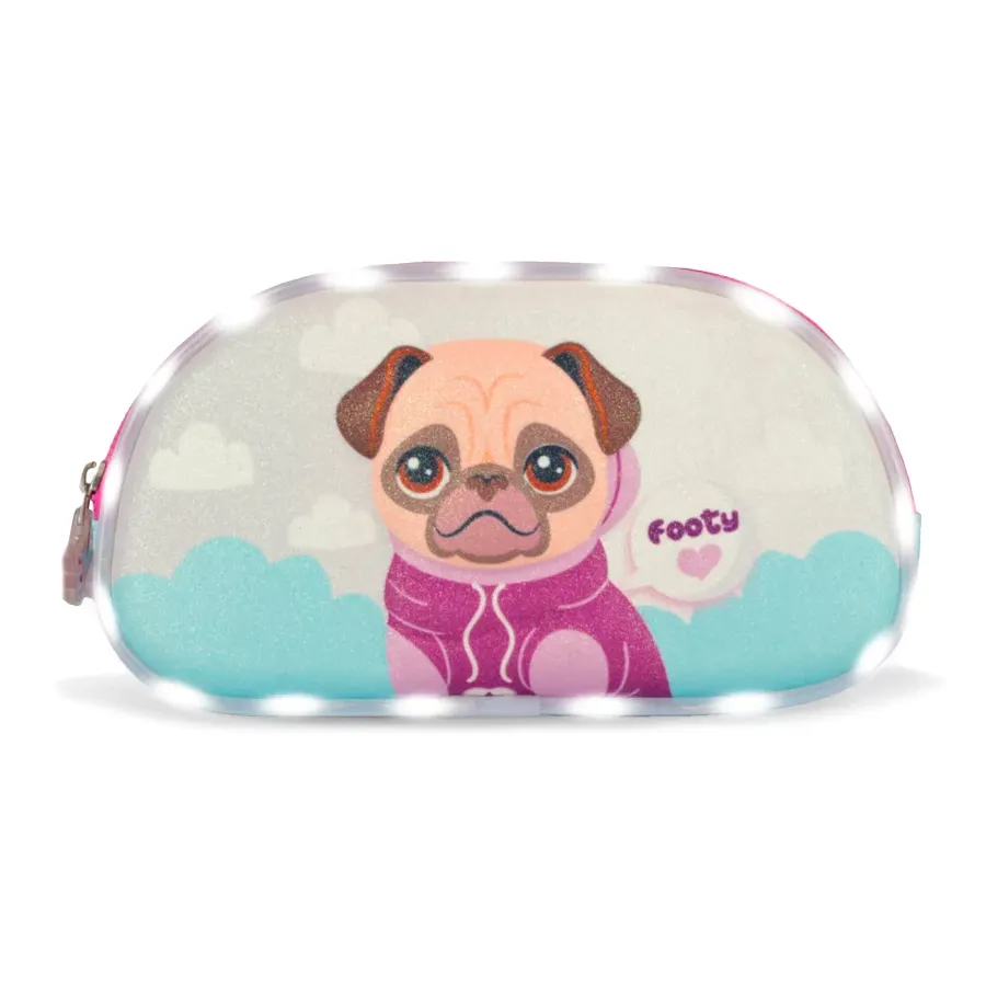 Imagen 0 de 2 de Cartuchera Footy C/ Luz Led Puppy-VIOLETA/CELESTE