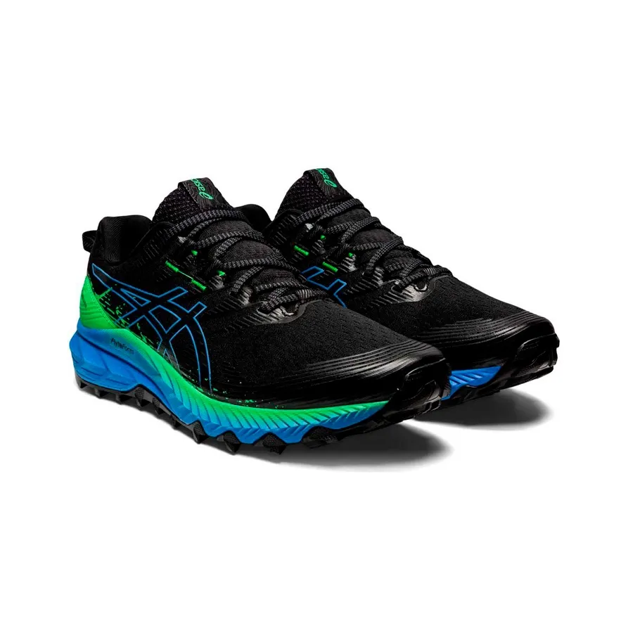Imagen 2 de 6 de Zapatillas Asics Gel Trabuco 10 Standard-NEGRO/AZUL/VERDE