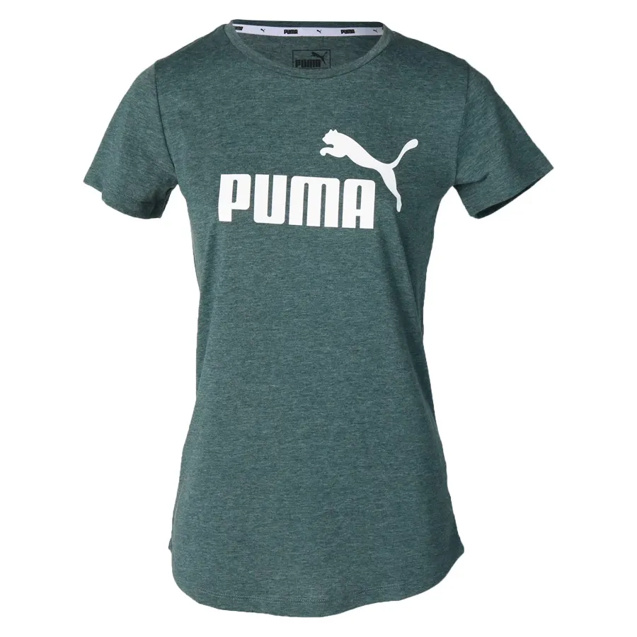 Imagen 0 de 4 de Remera Puma Ess+ Logo Heather-VERDE/BLANCO