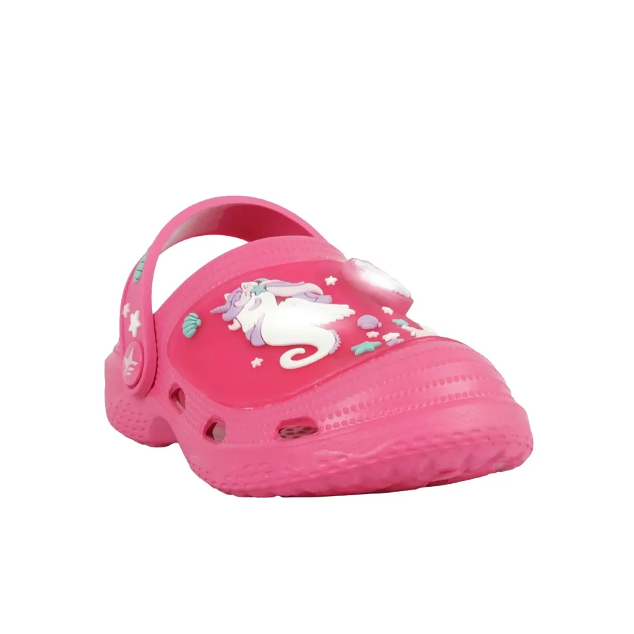 Imagen 1 de 4 de Sandalias Footy clogs Con Luces Unicornio 25-FUCSIA/VIOLETA