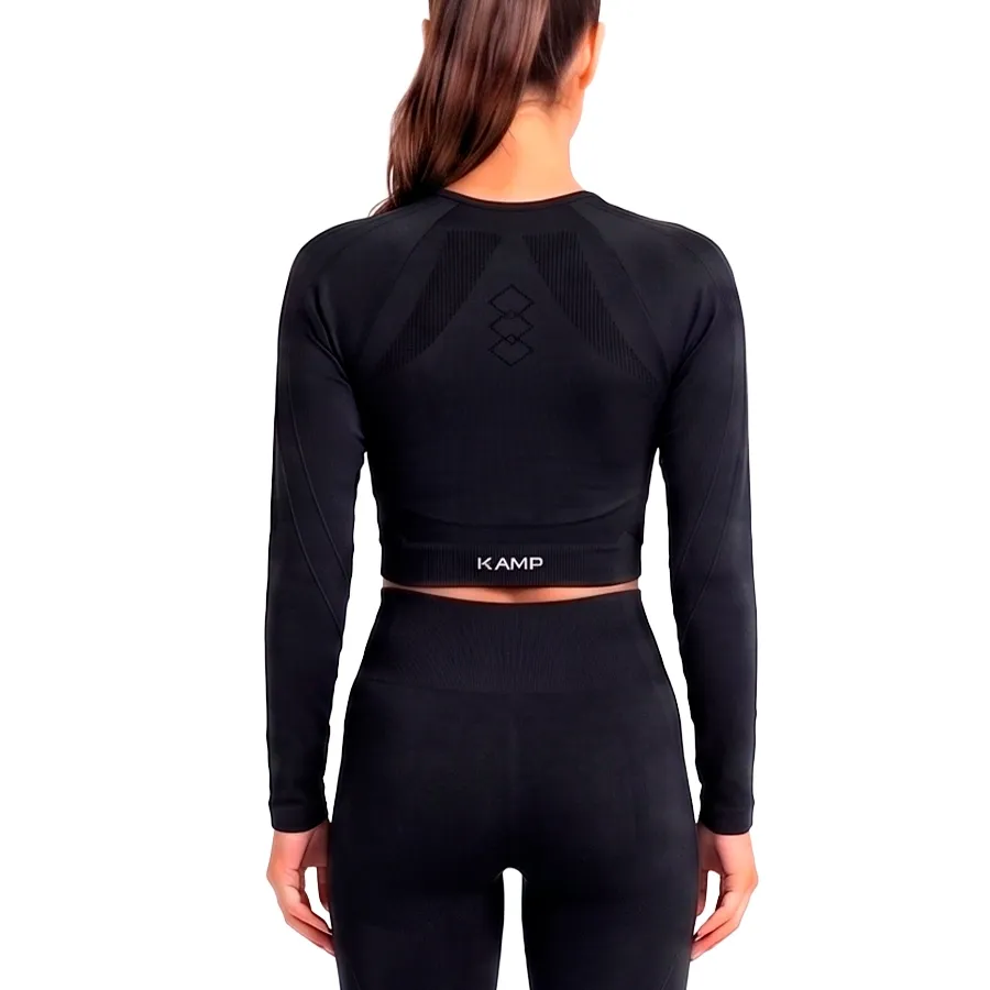 Imagen 1 de 2 de Top Kamp Kalma Crop Manga Larga Seamless-NEGRO