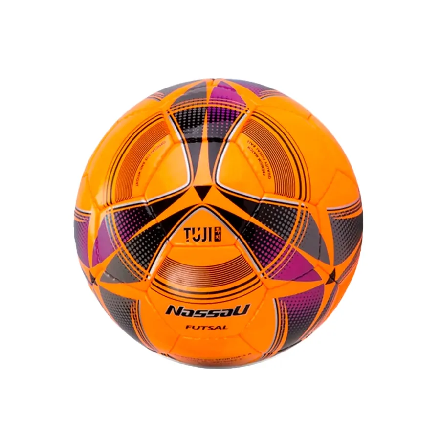 Imagen 1 de 2 de Pelota Nassau Futsal Tuji Neon 64 cm-NARANJA/NEGRO