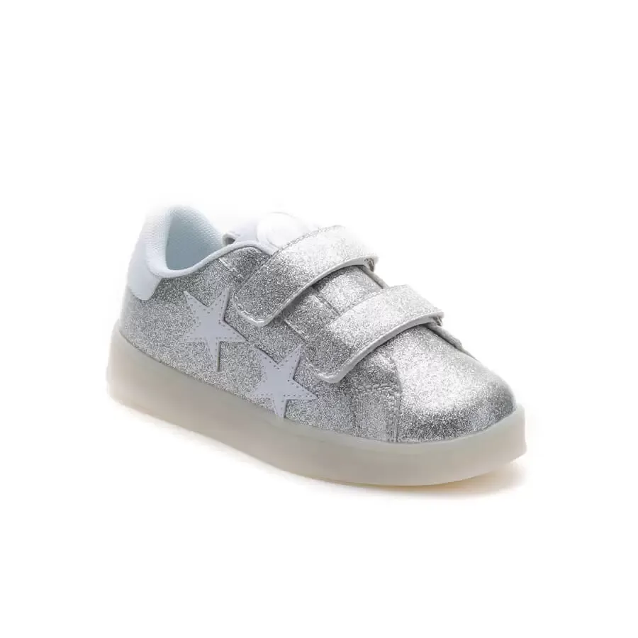 Imagen 0 de 5 de Zapatillas Footy Con Luces Mini Twinkle-BLANCO/PLATA
