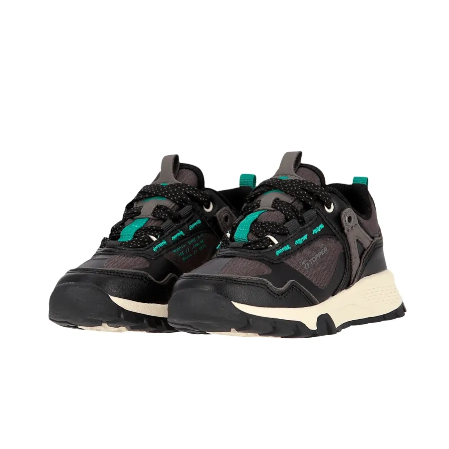Imagen 1 de 6 de Zapatillas Topper Ever 2.0 Kids-NEGRO/GRIS/VERDE
