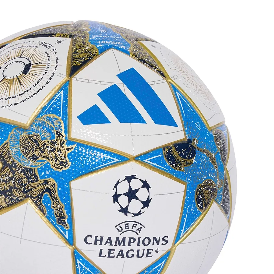 Imagen 3 de 5 de Pelota adidas de la Liga UCL 25/26 fase de liga-BLANCO/TURQUESA/ORO
