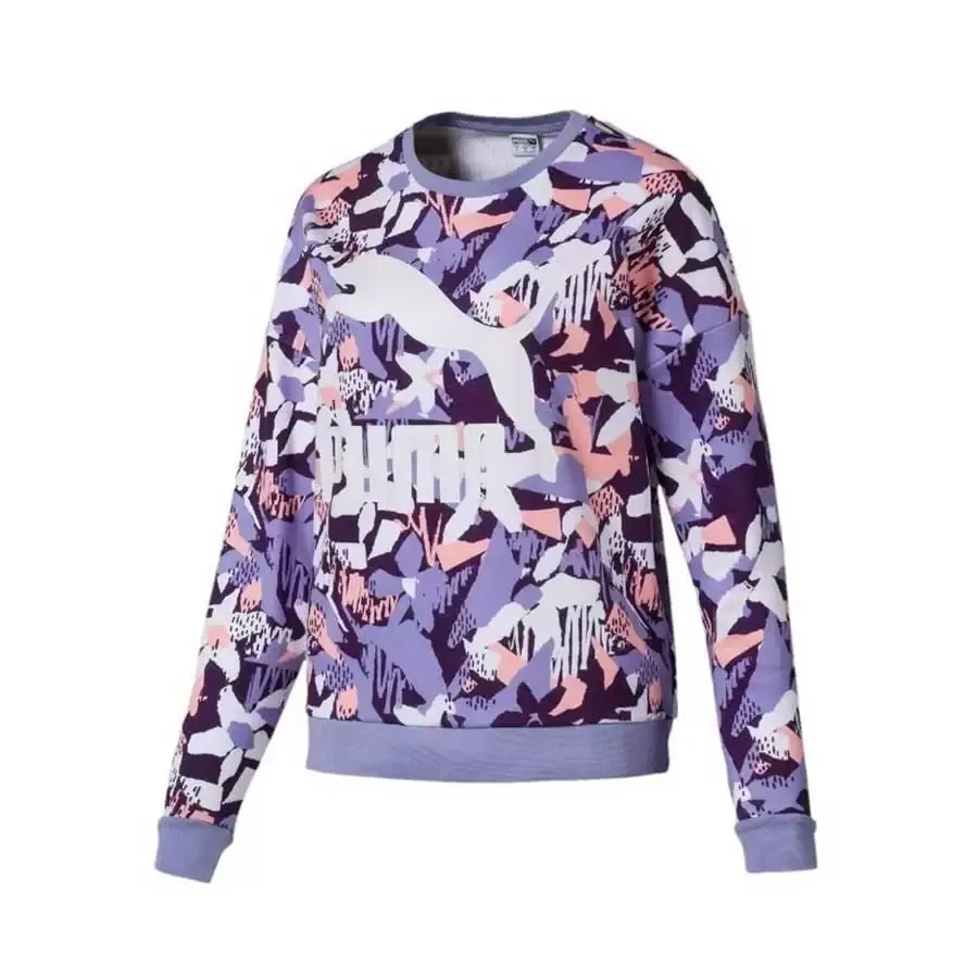 Imagen 0 de 1 de Buzo Puma Classics Logo Crew Aop-LILA/BLANCO
