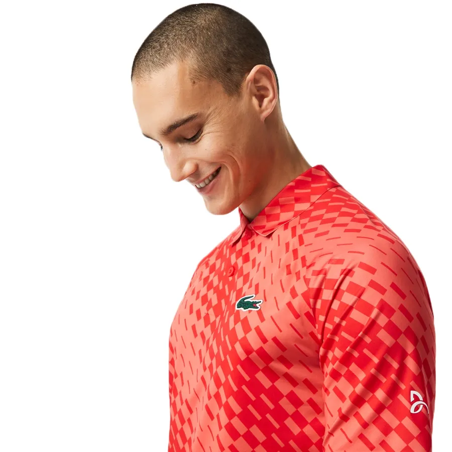Imagen 3 de 5 de Remera Lacoste Novak Djokovic-ROJO/NARANJA