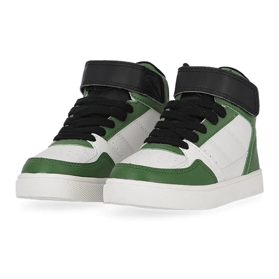 Imagen 1 de 5 de Zapatillas Topper Costa Ii Mid Kids-BLANCO/VERDE/NEGRO