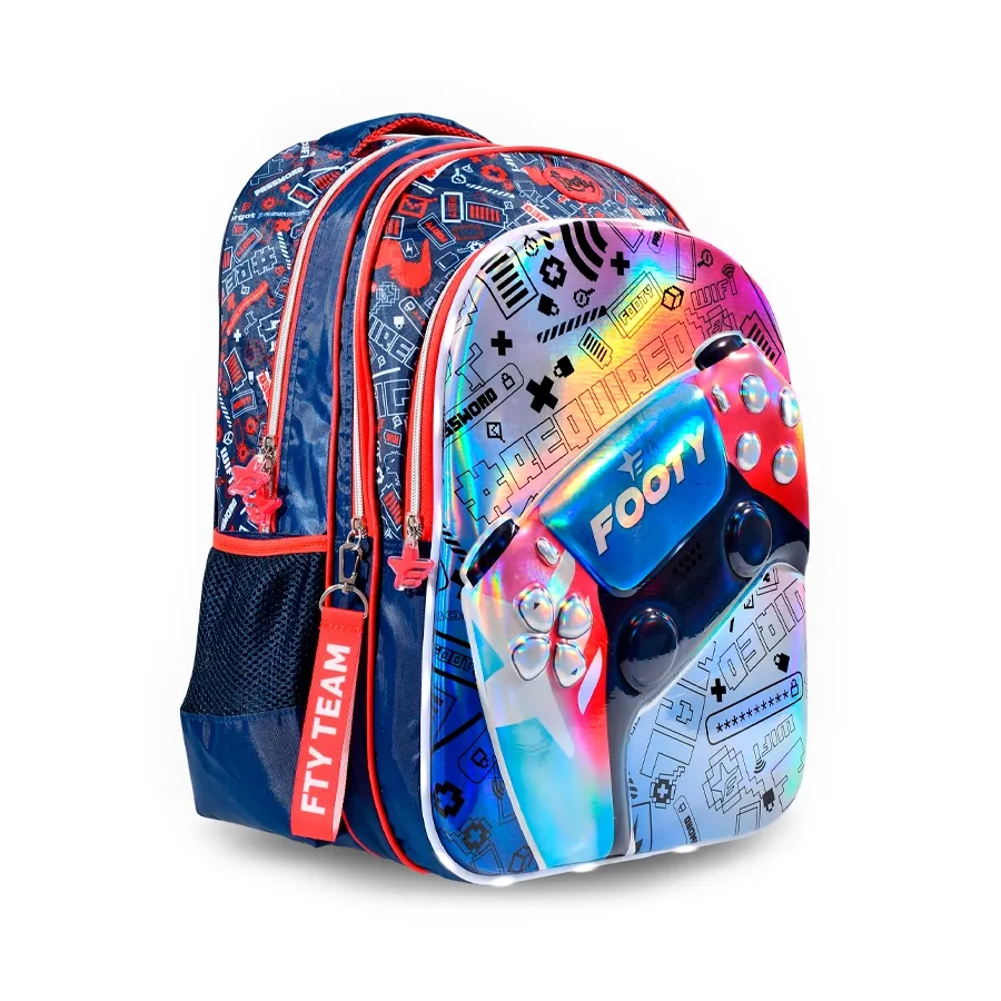 Imagen 1 de 2 de Mochila Footy Espalda 18" Play-MARINO/NEGRO