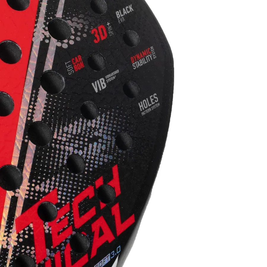 Imagen 2 de 6 de Paleta Babolat Technical Viper Soft 3.0-NEGRO/ROJO/BLANCO