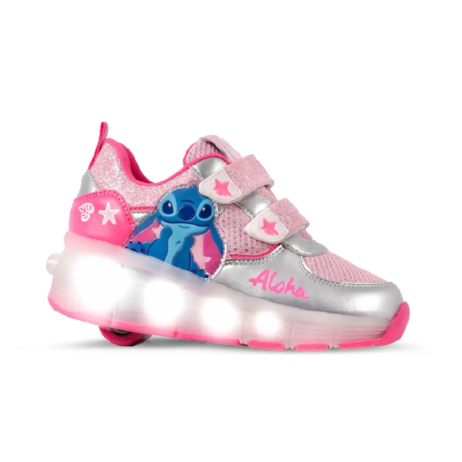 Imagen 0 de 3 de Zapatillas Footy Roller Stitch con Ruedas+Luz Led-PLATA/FUCSIA/ROSA