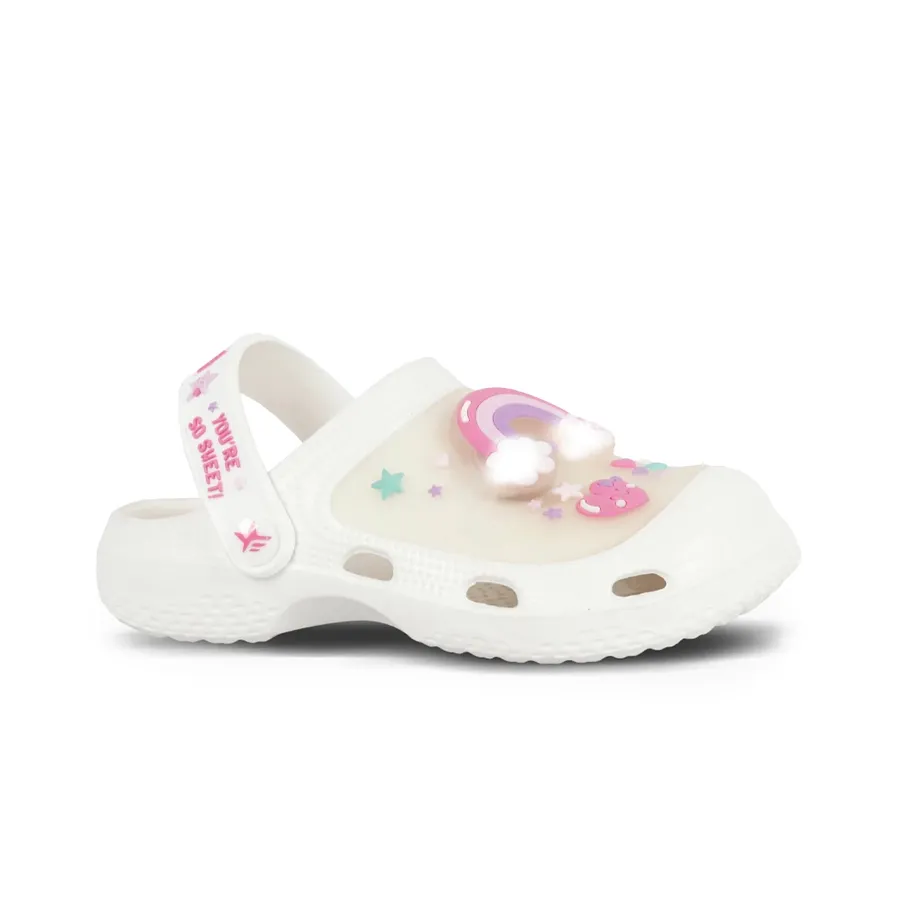 Imagen 0 de 4 de Sandalias Footy Clogs Arcoiris Blanco con luz-BLANCO