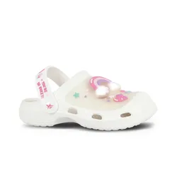 Sandalias Footy Clogs Arcoiris Blanco con luz