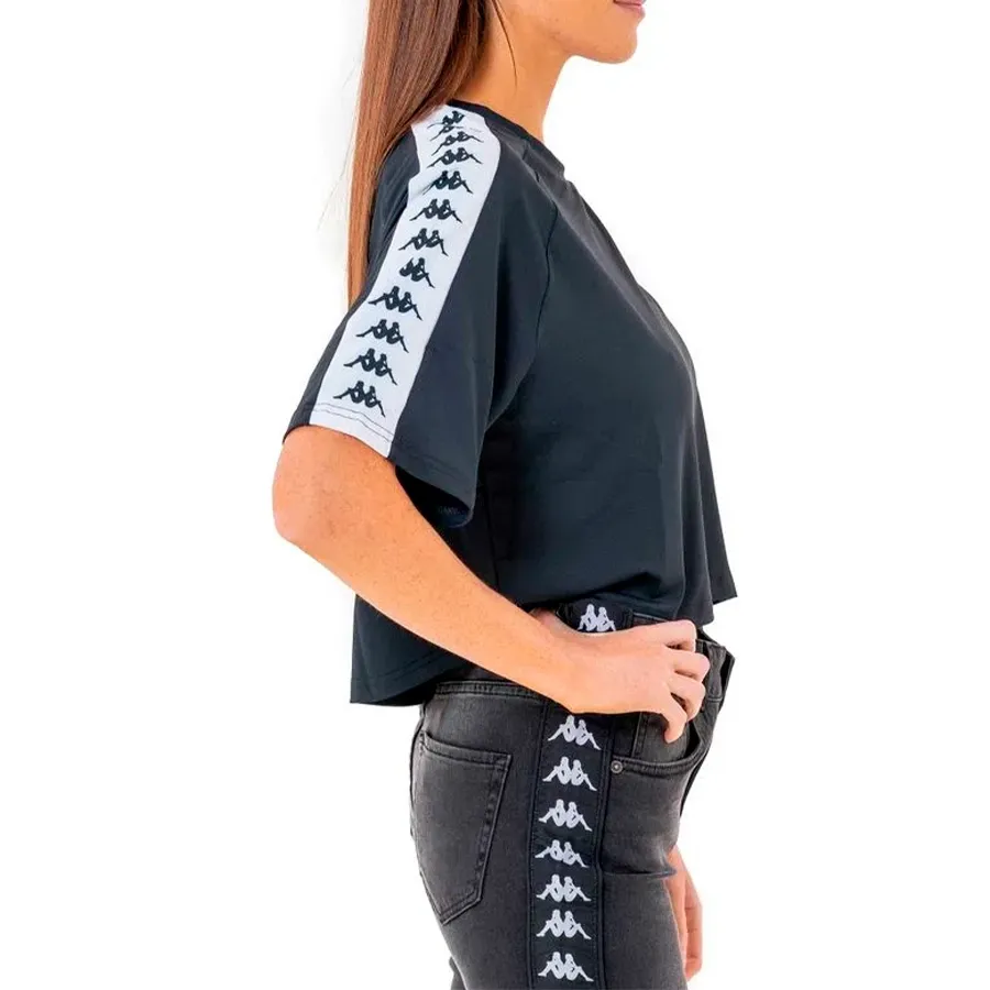 Imagen 2 de 5 de Remera Kappa 222 Banda Atum-NEGRO/BLANCO