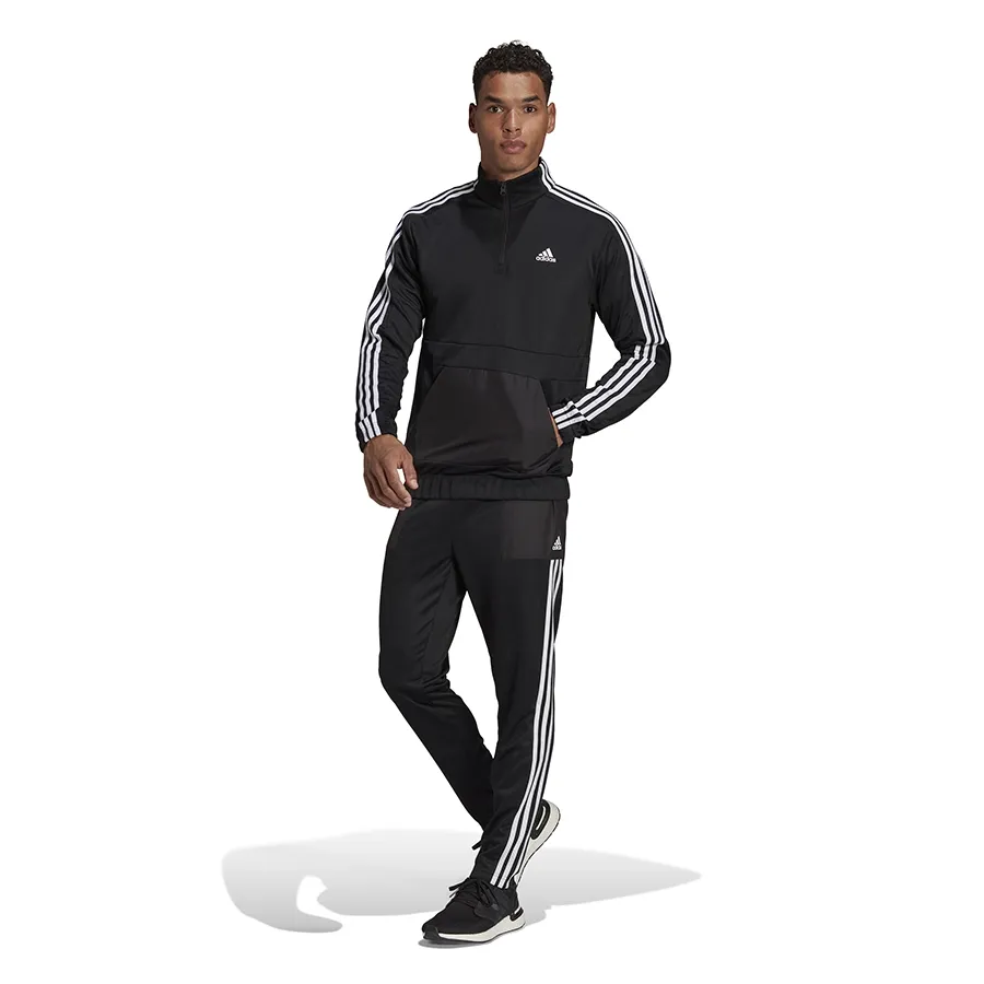 Imagen 1 de 8 de Conjunto adidas Aeroready Tricot Cierre Frontal Corto-NEGRO