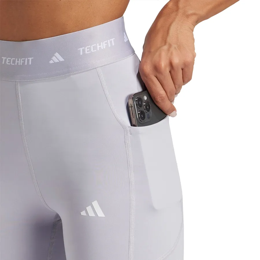 Imagen 2 de 5 de Calza Larga adidas Techfit Stash Pocket-GRIS
