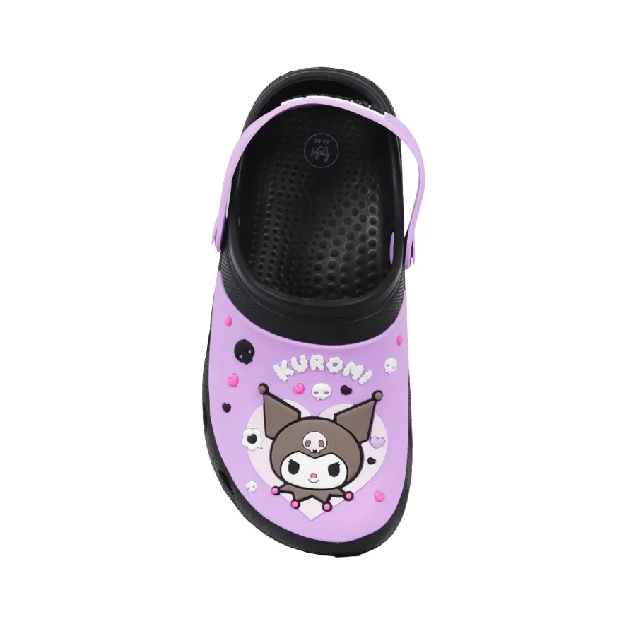 Imagen 2 de 4 de Sandalias Footy Clogs Kuromi Heart-NEGRO/VIOLETA