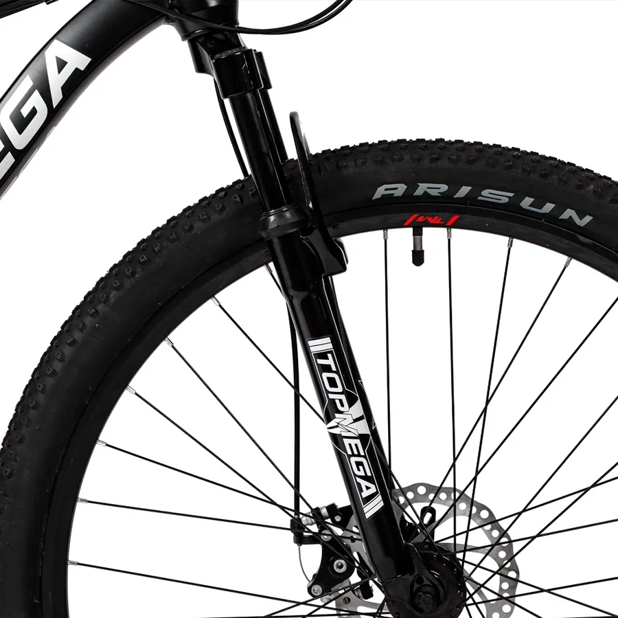 Imagen 3 de 7 de TopMega Mountain Bike Regal Aluminio R29 21vel-NEGRO/BLANCO/GRIS