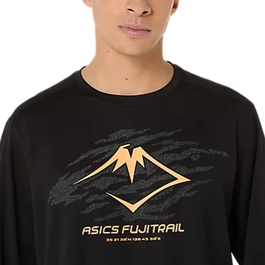 Imagen 2 de 4 de Remera Asics Fujitrail Logo Ls top-NEGRO