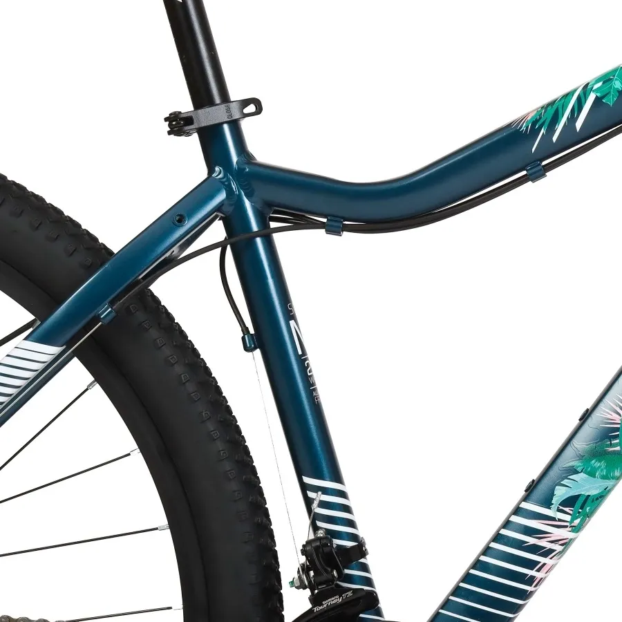 Imagen 7 de 10 de Bicicleta TopMega Mountain Bike Flamingo Aluminio R29 21vel-AZUL/BLANCO/VERDE