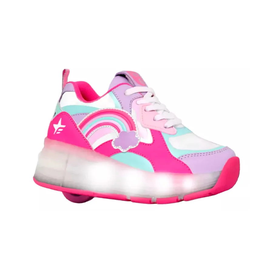 Imagen 0 de 2 de Zapatillas Footy Roller Arcoiris-FUCSIA/VERDE AGUA/BLANCO
