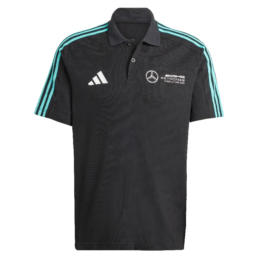 Imagen 2 de 5 de Polo adidas Chomba ADN Mercedes - AMG Petronas Formula Uno Team-NEGRO/TURQUESA