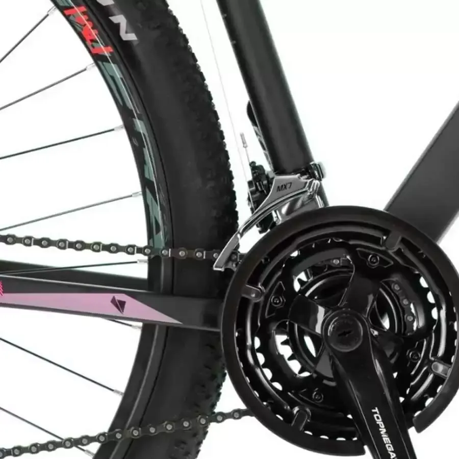 Imagen 2 de 4 de Bicicleta Mtb TopMega Flamingo R29 21 Vel-NEGRO/CELESTE