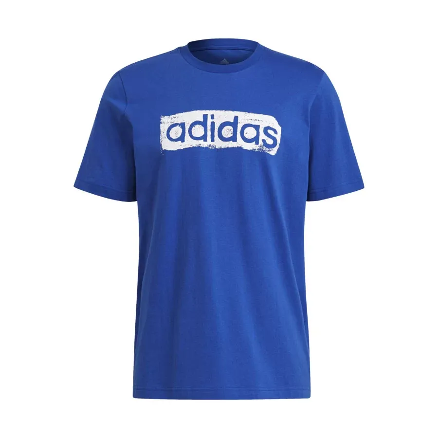 Imagen 4 de 5 de Remera adidas Brushstroke Logo Box Estampada-AZUL/BLANCO