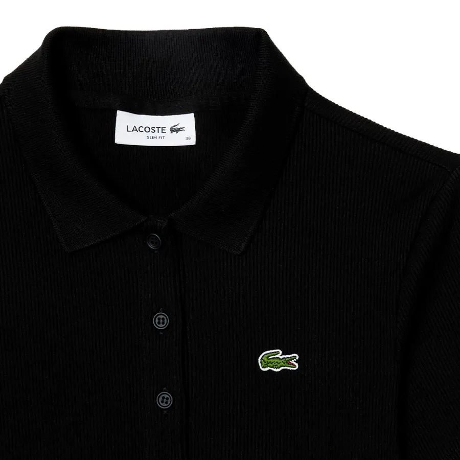 Imagen 4 de 5 de Remera Lacoste Polo Chemise Col Bord-NEGRO